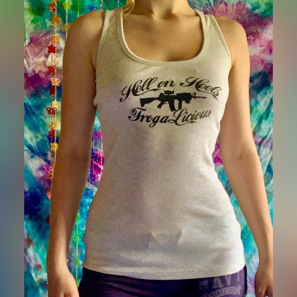 vintage women's Gray indie sleeze y2k Tank Top
